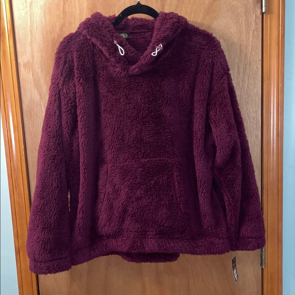 Women’s athletic works Sherpa pullover hoodie size L in Purple Oxford NWT